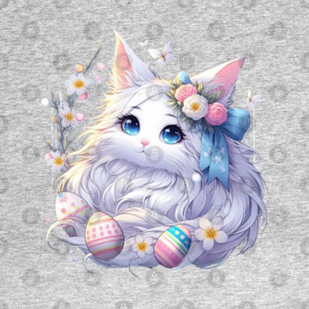 Glorious Easter Anime Retro Cat by Malus Cattus